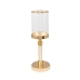 Candleholder Romimex Golden Metal Glass 12 x 41 x 12 cm