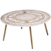 Mesa de Centro Alexandra House Living Branco Castanho Metal 90 x 42 x 90 cm