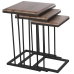 Set of 3 tables Alexandra House Living Brown Black Wood