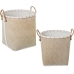 Conjunto de Cestos Alexandra House Living 03825 Branco Castanho vime Rotim Fibra natural (2 Unidades)