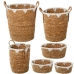 Conjunto de Cestos Alexandra House Living Castanho Madeira Rotim Fibra natural 40 x 47 x 40 cm 6 Peças