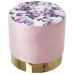 Pouf Alexandra House Living Rose Velours Bois 36 x 36 x 36 cm