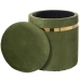 Puff Alexandra House Living Verde Dourado Veludo Madeira Conjunto 2 Peças