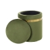 Puff Alexandra House Living Verde Dourado Veludo Madeira Conjunto 2 Peças