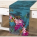 Chemin de Table Alexandra House Living Bleu Textile 33 x 180 cm Coton Floral