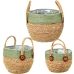 Conjunto de Cestos Alexandra House Living 03786 Castanho Verde vime Rotim Fibra natural (3 Unidades)