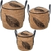 Conjunto de Cestos Alexandra House Living Castanho Rotim Fibra natural 48 x 52,5 x 48 cm 3 Peças