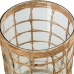 Candleholder Alexandra House Living Brown wicker Crystal 13 x 20 x 13 cm