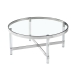 Table Basse Romimex Argenté verre Acier inoxydable 90 x 40 x 90 cm Ronde