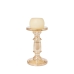 Candleholder Romimex Golden Glass 13 x 19 x 13 cm