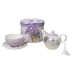 Set Teiera Romimex Malva Ceramica 300 ml Tazza con Piatto 3 Pezzi