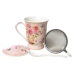 Tasse mit Untertasse Romimex Rosa aus Keramik 300 ml