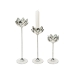 Set med ljusstakar Romimex Silvrig Metall Glas 7 x 27 x 7 cm 3 Delar