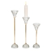 Set med ljusstakar Romimex Gyllene Metall Glas 6 x 29 x 6 cm 3 Delar