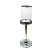 Candleholder Romimex Silver Metal Glass 12 x 37 x 12 cm