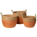 Set of Baskets Romimex 844134 Orange Natural Fibre 3 Pieces