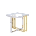 Side table Romimex Golden Silver Stainless steel Tempered glass 55 x 55 x 55 cm