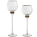 Set de Portavelas Alexandra House Living Transparente Cristal 10 x 36 x 10 cm 10 x 40 x 10 cm Copa 2 Piezas