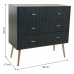 Chest of drawers Alexandra House Living Golden Dark grey MDF Wood 78 x 37 x 80 cm