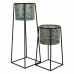 Set de jardiniere Alexandra House Living Albastru Negru Metal 23 x 45 x 23 cm 26 x 70 x 26 cm 2 Piese