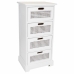 Caisson à Tiroirs Alexandra House Living Blanc Canne Bois de paulownia Bois MDF 29 x 75 x 35 cm