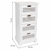 Kommode Alexandra House Living Hvit Stokk Paulownia-tre Tre MDF 29 x 75 x 35 cm