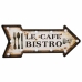 Placă de Perete Alexandra House Living Le Cafe Bistro Alb Fier 27 x 5 x 65 cm Iluminat