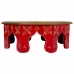 Table Basse Alexandra House Living Blanc Rouge Laiton Bois MDF 40 x 15 x 40 cm