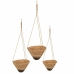 Set de Coșuri Alexandra House Living Negru Natural Fibră naturală 30 x 19 x 30 cm 22 x 14 x 22 cm 26 x 16 x 26 cm Pentru agățare