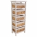 Cassettiera Alexandra House Living Bianco Stoffa Giacinto d'acqua Legno di paulownia 25 x 88 x 35 cm