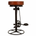 Stool Alexandra House Living Black Dark brown Leather Iron 41 x 80 x 41 cm Pedals