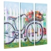 Картина Alexandra House Living Bike Дебел мъхест вълнен плат Cмърч 90 x 3 x 30 cm