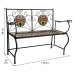 Bench Alexandra House Living Black Iron Tile 50 x 88 x 110 cm