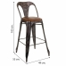 Tabouret Alexandra House Living Marron Noir Cuir Fer 53 x 105 x 49 cm