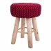 Stool Alexandra House Living Burgundy Bamboo Sponge MDF Wood 32 x 44 x 32 cm