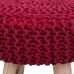 Stool Alexandra House Living Burgundy Bamboo Sponge MDF Wood 32 x 44 x 32 cm