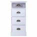 Caisson à Tiroirs Alexandra House Living Blanc Bois de paulownia Bois MDF 25 x 76 x 35 cm