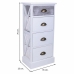 Cassettiera Alexandra House Living Bianco Legno di paulownia Legno MDF 25 x 76 x 35 cm