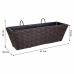 Växtkruka för räcken Alexandra House Living Brun Järn Rattan Plast 20 x 19 x 61 cm