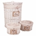 Conjunto de Cestos Alexandra House Living Branco vime Madeira de salgueiro 44 x 58 x 44 cm 29 x 19 x 29 cm 3 Peças