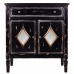 Console Alexandra House Living Nero Metallo Vetro Legno di abete Legno MDF 36 x 88 x 80 cm