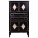 Cupboard Alexandra House Living Black Glass Fir wood 100 % Metal MDF Wood 38 x 142 x 80 cm