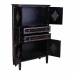 Cupboard Alexandra House Living Black Glass Fir wood 100 % Metal MDF Wood 38 x 142 x 80 cm