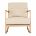 Chaise à bascule Alexandra House Living Crème Caoutchouc Coton Lin Bois 88 x 78 x 66 cm