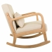 Rocking chair Alexandra House Living Cream Rubber Cotton Linen Wood 88 x 78 x 66 cm