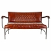 Bench Alexandra House Living Leather Iron Mango wood 71 x 76 x 127 cm