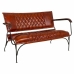 Bench Alexandra House Living Leather Iron Mango wood 71 x 76 x 127 cm