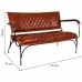 Bench Alexandra House Living Leather Iron Mango wood 71 x 76 x 127 cm