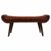 Bench Alexandra House Living Leather Mango wood 51 x 38 x 125 cm