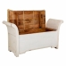 Banc Alexandra House Living Blanc Coton Bois de manguier 42 x 63 x 120 cm